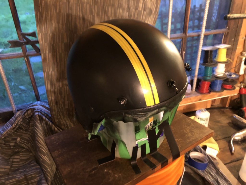 Helmet Black with pin stripe masking added