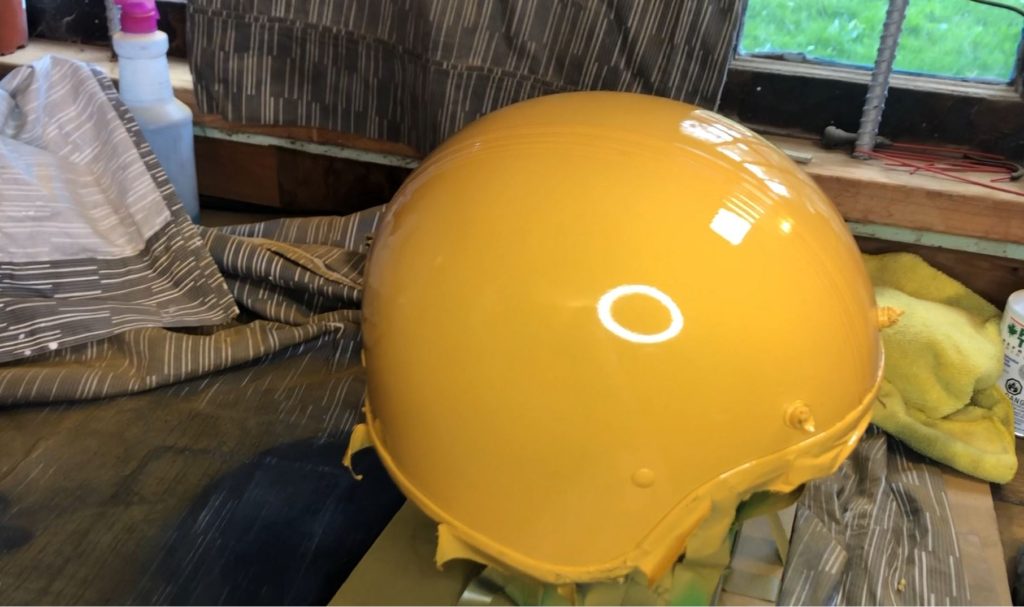 Helmet with yellow done