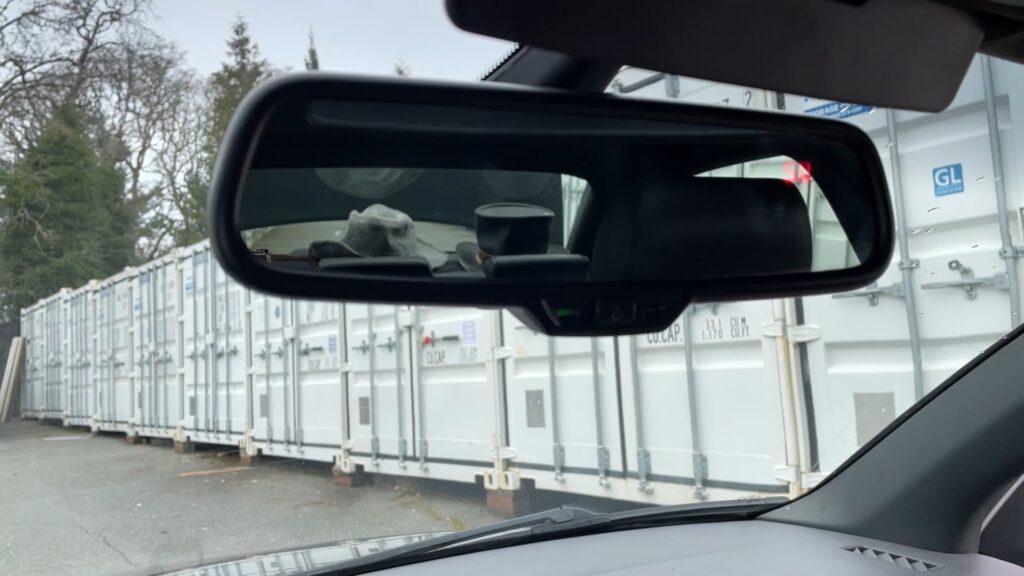 drivers view of the new mirror installed